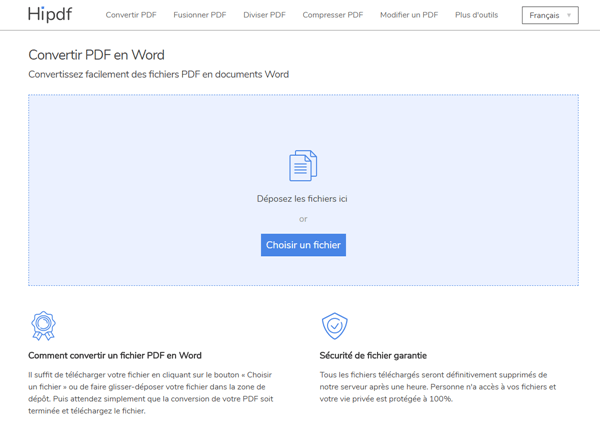 Convertir un document Word en PDF